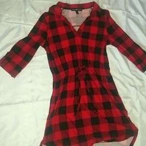 Plaid flannel mini dress